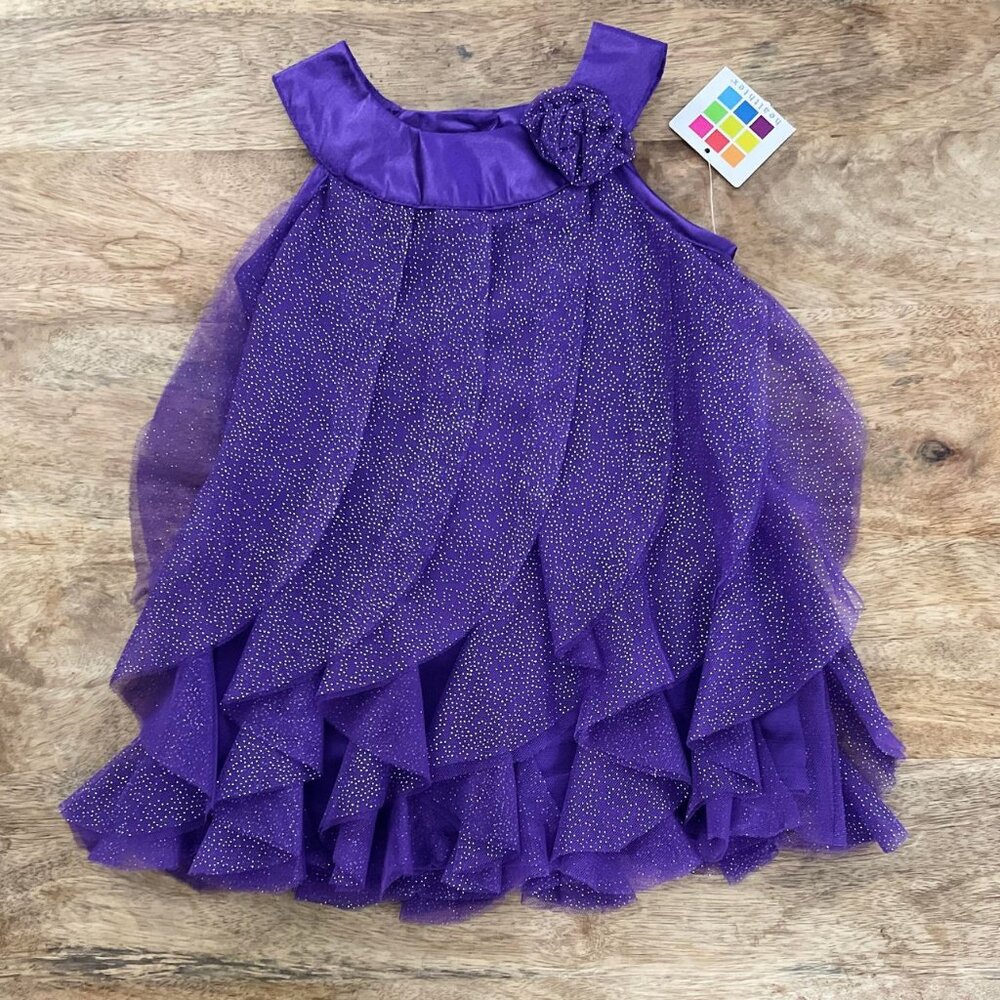 5/$20 NEW Girls 18M Sleeveless Sparkly Purple Fishtail Dress